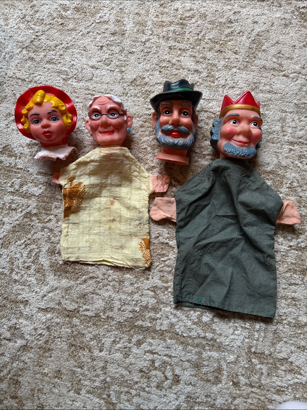 Vintage hand puppet heads
